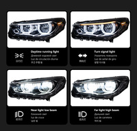 Phare LED bicolore DLW pour BMW Série 5 GT F07 10-17, phare de rechange avec anneau lumineux doré