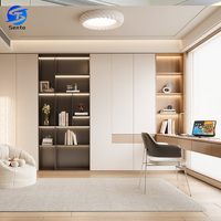 Meuble combiné bureau, bibliothèque et coiffeuse en bois massif sur mesure pour toute la maison, écologique sans peinture, pour appartement, bureau à domicile, salon