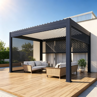 Pergola motorisée en aluminium résistante aux intempéries avec toit à lames rétractables pour terrasse extérieure
