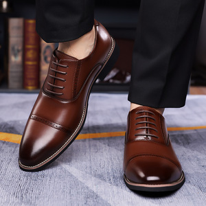 รองเท้าหนังผู้ชาย ไซส์ 38-48 สำหรับใส่ทำงาน ใส่ในโอกาสทางการ ใส่ในออฟฟิศ กันลื่น สีน้ำตาล สีดำ สไตล์ลำลองสำหรับผู้ใหญ่ - Product Image 3