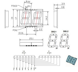 Houkem màu xanh lá cây màu 0.56 ''<span class=keywords><strong>32</strong></span> chữ số 7 đoạn dẫn hiển thị 25*19*8 mét - Product Image 4