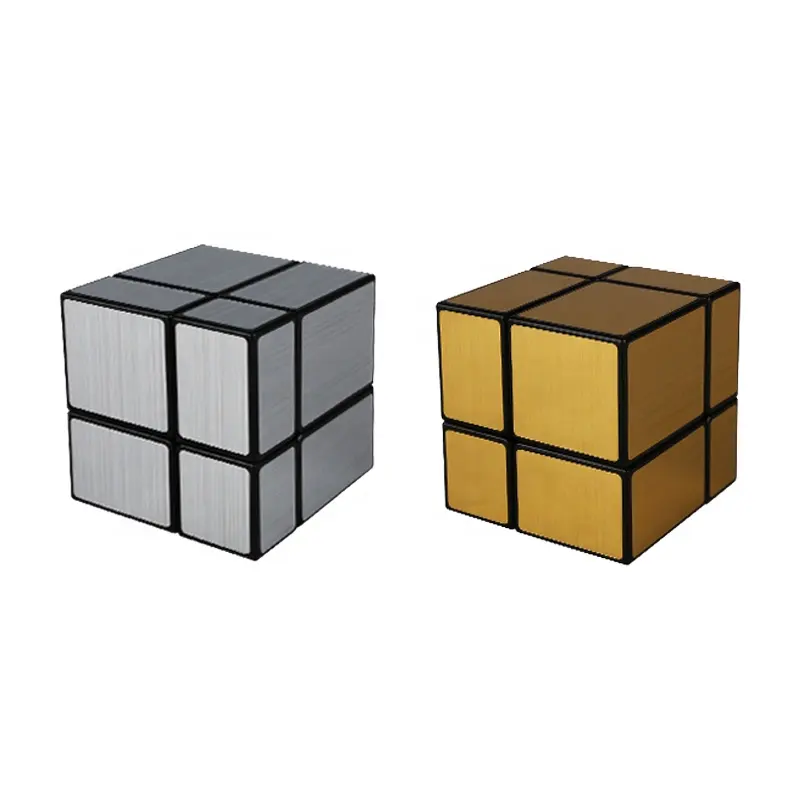 Shengshou 2X2 Mirror Cube Black Body Speed Cube Blocks Shaped Puzzle Silver 2X2X2 Magic Mirror Cube