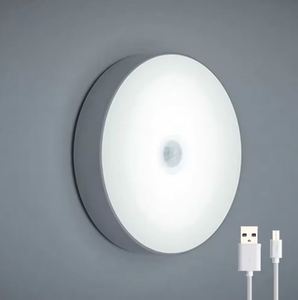 Lampe de chevet portable ronde mini intelligente à capteur LED rechargeable de haute qualité, lumière douce et chaude, décoration minimaliste - Product Image 1