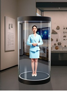 Gabinete de exhibición holográfico humano digital interactivo 3D AI Holobox para exposiciones de museos Pantalla táctil Uso educativo en interiores OEM - Product Image 3