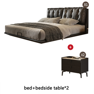 <span class=keywords><strong>Lit</strong></span> en cuir <span class=keywords><strong>suspendu</strong></span> minimaliste italien <span class=keywords><strong>Lit</strong></span> double de luxe haut de gamme pour chambre principale Mariage - Product Image 6