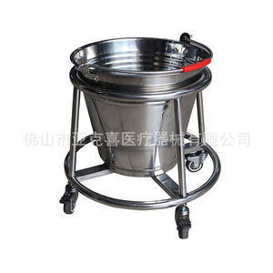 Cubo sanitario de acero inoxidable engrosado con sistema de apertura por pedal, cubo móvil ampliado con sistema de apertura por pedal para salas, equipado con ruedas. - Product Image 4