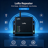 Relais LoRa en cascade multi-niveaux 22 dBm, puissance de sortie réglable, étanche IP65, portée 5-15 km en ligne de mire, configuration rapide BLE pour la logistique