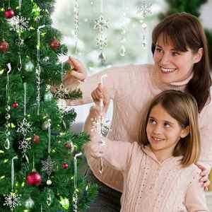 Ensemble de 18 Ornements de Noël en Acrylique Transparent Faits Main de Haute Qualité, Cristaux Suspendus en Forme de Flocons de Neige, Écologiques - Product Image 2