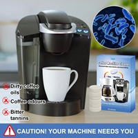 Tablettes effervescentes écologiques à action rapide pour le nettoyage et le détartrage des machines à café, éliminent les taches d'huile de café et les dépôts minéraux
