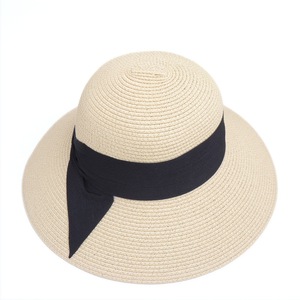 Sombrero de Paja para Mujer, Sombrero de Sol de Playa con Lazo, de Paja Natural, Ala Ancha, Plegable, Accesorios de Viaje para Exteriores - Product Image 4