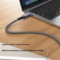 Tipe USB C RJ45 kabel adaptor Ethernet Gigabit, 1000Mbps kabel kartu jaringan eksternal USB Tipe C ke Laptop komputer