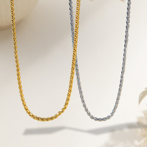 Kalung Rantai Tulang Ular Manik-manik Sederhana Grosir untuk Pria Wanita, Kalung dan Gelang Perhiasan Baja Anti Karat Emas Perak Polos Pendek - Product Image 1