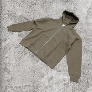 Sudadera con capucha térmica unisex de punto con cremallera, diseño desgastado, efecto descolorido por el sol, de poliéster/algodón de 500 g/m², estilo gofre, para hombre - Product Image 5