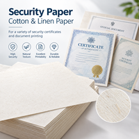 Papier Bond Yorlan Imperméable Coton-Lin Format A4 65% Coton 20% Lin 15% Pâte Vierge Non Couché avec Revêtement à Base d'Amidon Sécurisé