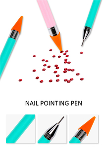 Pincel profesional de doble punta para decoración de <span class=keywords><strong>uñas</strong></span>, herramienta de pincel <span class=keywords><strong>con</strong></span> dos cabezales de crayón, <span class=keywords><strong>con</strong></span> mango acrílico y diamantes de imitación, novedad de <span class=keywords><strong>2022</strong></span> - Product Image 3