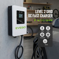 Terminal de Carga EVEGO de 21KW, CCS1/CCS2, OCPP 2.0.1, Cargador Conectado, Certificado ETL, Cargador EV DLB con Pantalla Táctil para Carretera