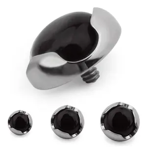 ASTM F136 Titanium Black Onyx Agaat Gem Dermal Anchor Top Body Piercing Sieraden