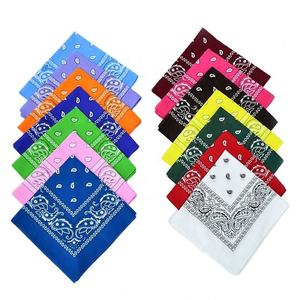 Vente en gros de bandanas 100% coton doux bon marché 54x54cm bandanas hiphop vierges en couleur en stock 10 adultes multifonctions pour l'extérieur - Product Image 5
