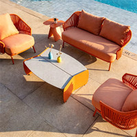Table d'appoint extérieure, table à manger, ensemble de canapés modernes pour l'extérieur, personnalisation, canapé de patio imperméable pour une personne