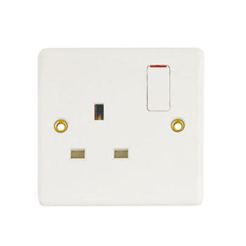 Hot Selling Classic BS Standard Bakelite Electric 250V White Switch and Socket Durable 13A Socket Outlet Safety With Neon