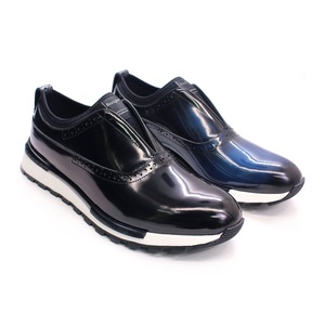 Scarpe da uomo casual di lusso Vikeduo fatte a mano, slip-<span class=keywords><strong>on</strong></span> in pelle verniciata lucida, <span class=keywords><strong>sneakers</strong></span> di alta gamma per appuntamenti. - Product Image 2