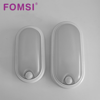 FOMSI 12W 24W Plafonnier LED à détecteur de mouvement humain IP65 Luminaire mural extérieur Panneau de plafond rond avec capteur PIR