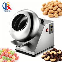 Machine à dragées de noix en petites séries, machine automatique de dragage de chocolat, mélangeur d'arômes alimentaires avec plaque chauffante en arc