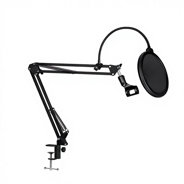 LKT-35A Desktop Live Bracket Condenser Boom Microphone Stand with Blowout Net