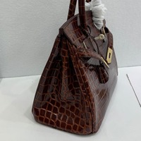 Nouveau sac à main pour femme en cuir véritable motif crocodile platine, style rétro européen, avec rabat et doublure en PU, porté épaule ou croisé