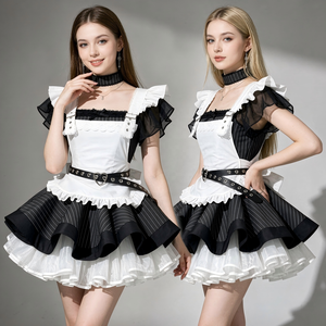 Vestido <span class=keywords><strong>de</strong></span> Sirvienta a Rayas, Disfraz <span class=keywords><strong>de</strong></span> Lolita, Disfraz <span class=keywords><strong>de</strong></span> Cosplay para Mujer, Vestido <span class=keywords><strong>Mini</strong></span> con Delantal Kawaii, Disfraz <span class=keywords><strong>de</strong></span> Anime para Fiesta <span class=keywords><strong>de</strong></span> Halloween, Atuendo <span class=keywords><strong>de</strong></span> Camarera - Product Image 6