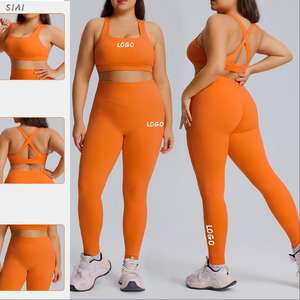 Plus Size Active <b>Fitness</b> 3pc Sets Outfits Mid Waist Solid <b>Yoga</b> Leggings Elastic Waist <b>Sports</b> Bra Jacket Breathable Gym <b>Wear</b> - Product Image 1