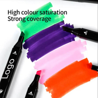 Marqueurs école Double face double pointe marqueurs peinture acrylique pinceau pointe ensemble Art Permanent étanche peinture couleur fabricant stylos