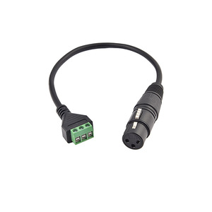 XLR Connector 3 Pins Green Terminal Block <b>Microphone</b> Receptacle Audio Adapter <b>Cable</b> - Product Image 1