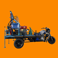 Machine de forage géotechnique à moteur diesel à prix d'usine, petite foreuse mobile pour eaux souterraines avec une profondeur maximale de 200 m