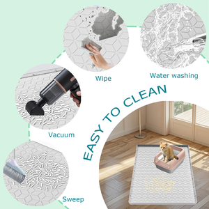 Waterproof Silicone <b>Cat</b> Mat for Litter <b>Box</b>, Anti-Slip Extra Large <b>Cat</b> Litter Tray Mat for Floor,Gray <b>Cat</b> Litter <b>Box</b> Mat - Product Image 3