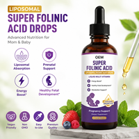 Complément Alimentaire Liquide Naturel Multivitaminé à l'Acide Folique Liposomal pour la Nutrition Quotidienne Familiale, Gouttes pour Adultes, Service ODM OEM