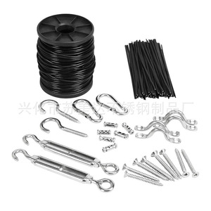 304 Stainless Steel <b>Rope</b> Light Kit With Hooks And Screws For Outdoor Lighting - Product Image 1