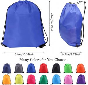 Sac à dos de sport en polyester de haute qualité OEM avec cordon de serrage, sac de gym imperméable, logo personnalisé, sacs à cordon promotionnels pour la remise en forme - Product Image 3