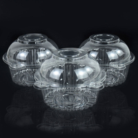 Emballage alimentaire en plastique transparent jetable personnalisé, boîte en plastique pour cupcakes avec couvercle rond