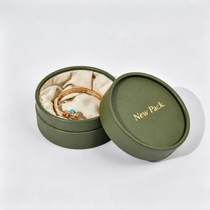 Eco Friendly Cardboard White Pink Luxury Sliding Jewelry Paper Round Box Custom Jewelry Drawer Box - Product Image 4