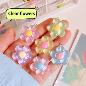 จี้เรซิ่นรูปดอกไม้น่ารักใสๆ สำหรับทำเครื่องประดับ DIY ต่างหู สร้อยคอ สร้อยข้อมือ พวงกุญแจทำมือ อุปกรณ์เสริม Colgantes - Product Image 2