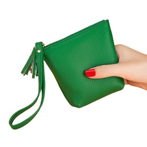 Boshiho Customized Genuine Lychee Pattern Leather Coin Pouch Slim Leather Coin Wallet <b>Small</b> Card Holder - Product Image 1