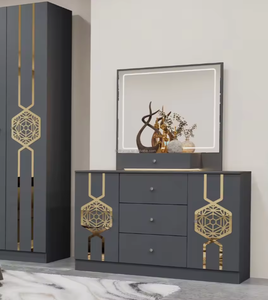 Ensemble de Chambre à Coucher de Luxe en <span class=keywords><strong>Bois</strong></span> <span class=keywords><strong>Massif</strong></span> Moderne, <span class=keywords><strong>Lit</strong></span> Double avec Rangement et <span class=keywords><strong>Tiroirs</strong></span> pour Maison, Hôtel, Appartement ou Villa - Product Image 5