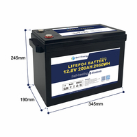 Baterai RV Motorhome LifePO4, dengan Bluetooth dan pemanasan sendiri 12V 200AH
