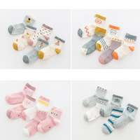 Worthbuy — chaussettes en coton fantaisie à rayures, chaussons mignons avec des animaux de dessins animés, à la mode, style Sport, printemps et automne
