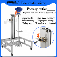 SPRAL Promotion Mélangeur pneumatique à levage pneumatique pour peinture et liquides, pour diverses applications, mélangeur de laboratoire
