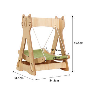 Venta caliente mascota gato cama hamaca de madera lindo gato nido columpio mascota balancín cesta colgante moderna mascota gato cama - Product Image 4