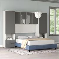 Lit mural pliant modulaire de style minimaliste personnalisé, design moderne, espace de rangement dissimulé, lit Murphy gain de place pour salon avec armoire