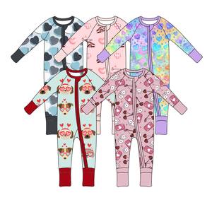 Yihui OEM/ODM op maat gemaakte fabriek, geen invoerrechten, bamboevezel gebreide baby rompers, casual print pyjama's, tweerichtingsrits, unisex voor de zomer - Product Image 2