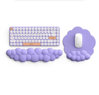 Repose-poignets ergonomique en cuir PU anti-salissure en forme de nuage, coussin de poignet en mousse PU pour ordinateur portable de bureau